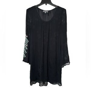 Umgee Black Blouse with Embroidered Details |Size XL